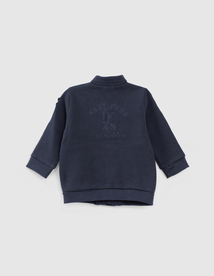 Baby boys' navy double-breasted cardigan-3