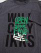 Boy's grey message print T-shirt with sequins embroidery-5