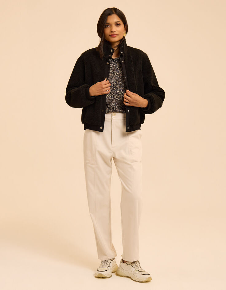 Chemise manches longues noire imprim&eacute; cachemire I.Code-7