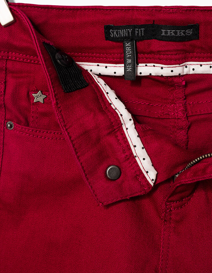 Girls' red skinny jeans-5