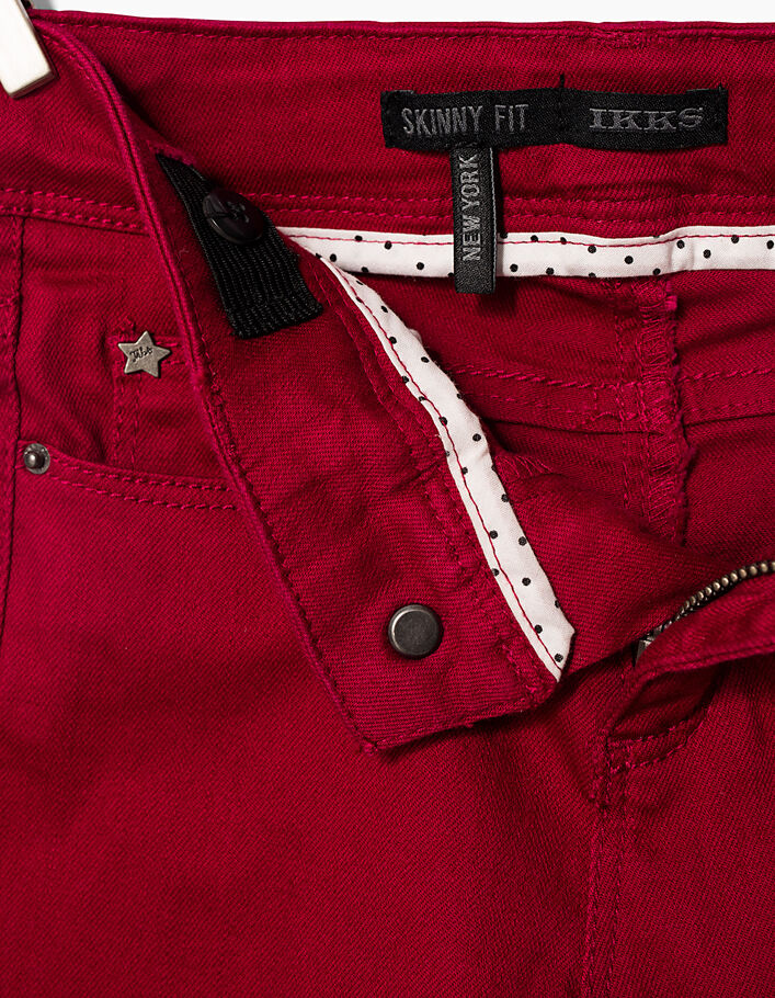 Pantalon skinny rouge framboise fille - IKKS