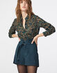 Women’s camouflage print studded voile shirt-2