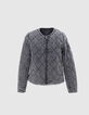 Sous-doudoune courte en denim matelassé acid wash femme-1