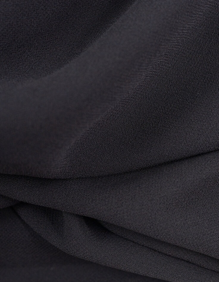 Black long dress with lavallière collar Women-7 Black long dress with lavallière collar Women-7