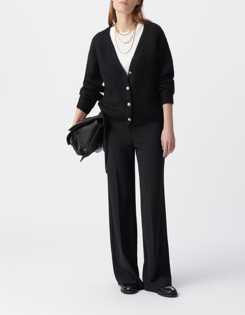 Chaqueta de punto oversize negra de mujer - IKKS