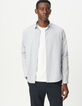 Chemise regular marine motif fines rayures Homme-2