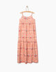 Girls’ coral tie and dye print long dress -4