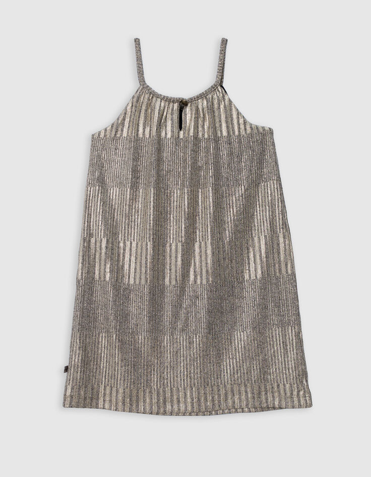 Robe longue dorée à fines bretelles fille-3