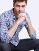 Slim fit Liberty-overhemd shadow met bloemen-1