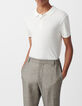 Men&rsquo;s off-white cotton modal polo shirt-3