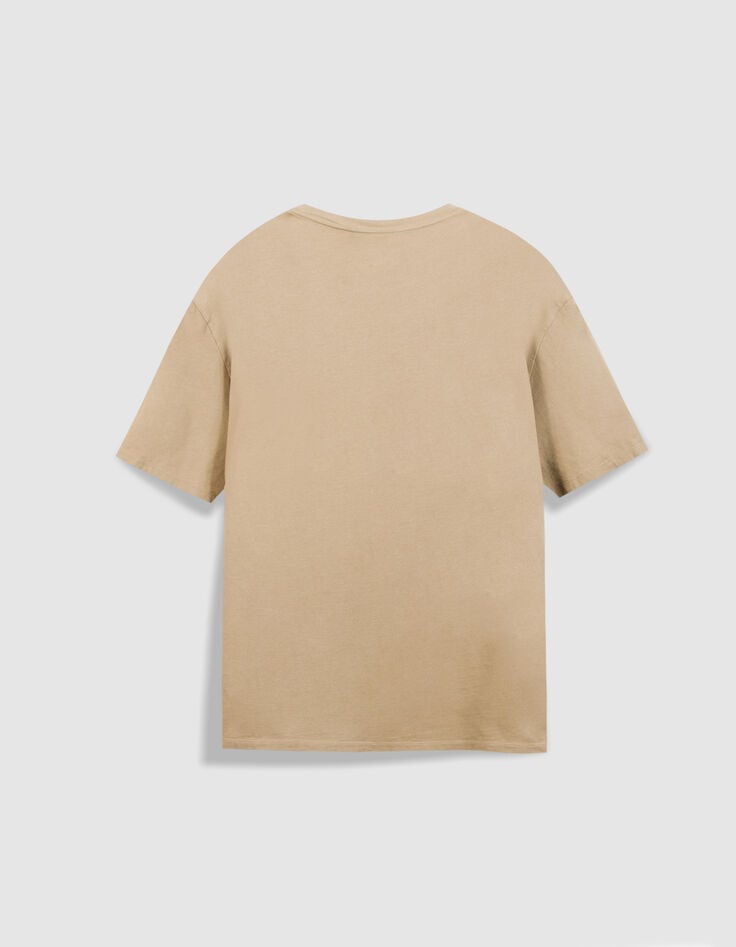 Beiges T-Shirt Rundhals Bio-Baumwolle-8