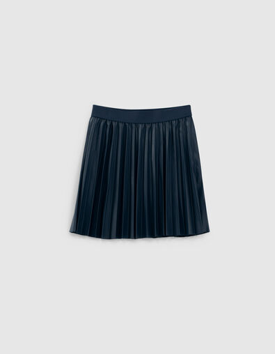 Girls’ dark navy pleated short skirt - IKKS