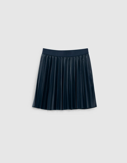 Girls’ dark navy pleated short skirt
