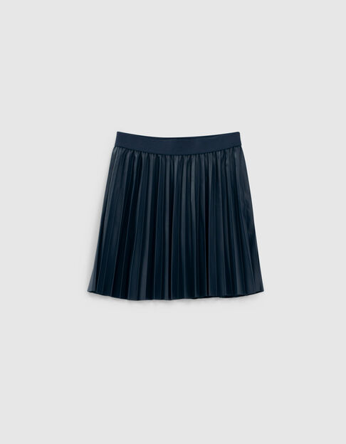 Girls’ dark navy pleated short skirt