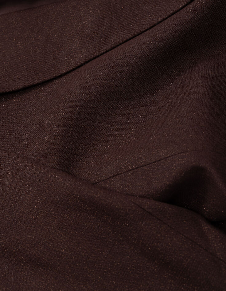 Bruin colbert met pailletten en dubbele rij knopen Dames-6