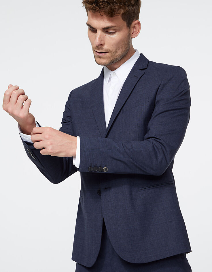 Veste de costume indigo prince-de-galles Homme TRAVEL SUIT-4