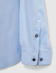 Blaues SLIM-Herrenhemd mit marineblauer Paspel-3