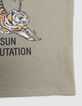 Kaki T-shirt biokatoen dubbele opdruk tijger jongens-4
