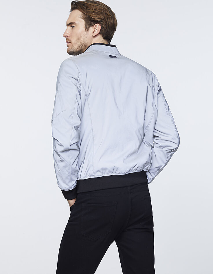 Blouson gris RÉFLÉCHISSANT esprit bomber Homme-3