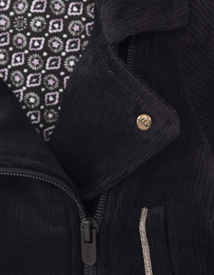 Girls’ black corduroy biker-style cardigan-5