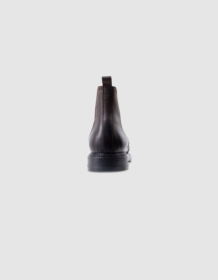Bruine leren chelsea boots hoge schacht Heren-5
