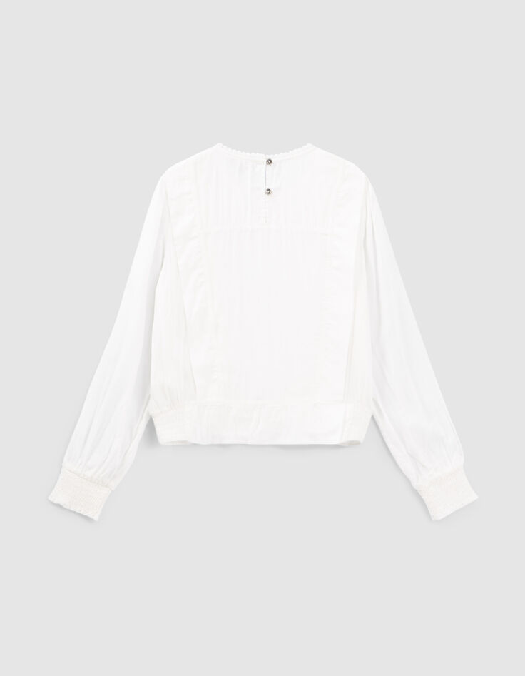 Blusa blanco roto plastr&oacute;n encaje ni&ntilde;a-3