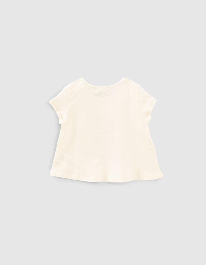 Baby girls’ ecru organic cotton slogan vest top - IKKS