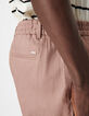 Pantalon de costume rose lin m&eacute;lang&eacute; Homme-4