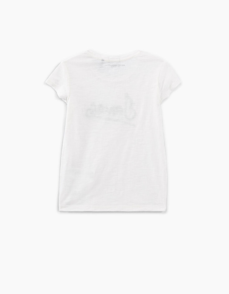 Tee-shirt blanc cassé avec sequins réversibles fille-6