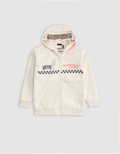 Beige hooded cardigan HOT WHEELS x IKKS for boy - IKKS