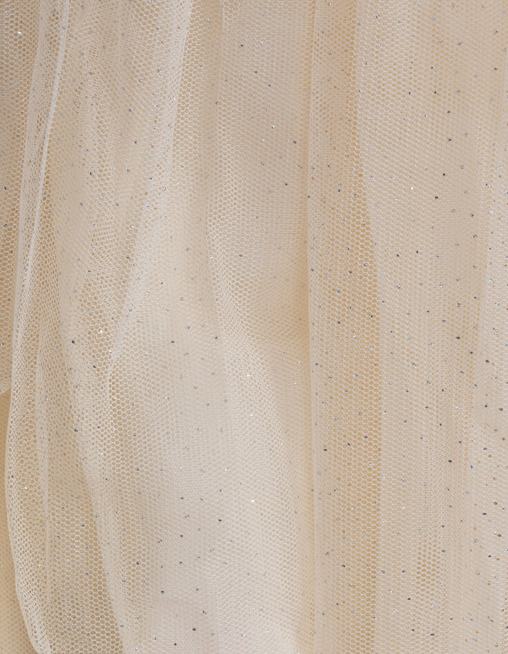 Robe-tutu écrue bi-matière brodée fille-7
