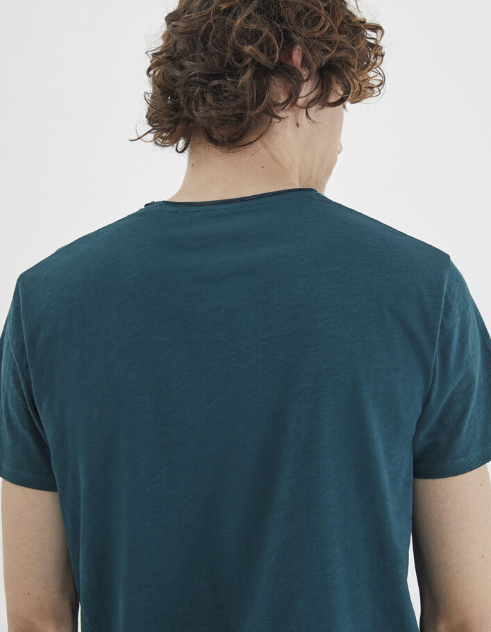 Dark Blue Herren-T-Shirt Essentiel mit V-Ausschnitt - IKKS