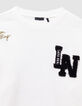 Boys’ white waffle long-sleeved T-shirt-3