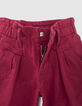 Girls’ burgundy BALLOON jeans-5