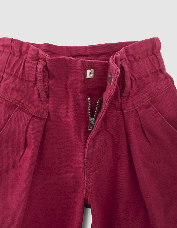 Girls’ burgundy BALLOON jeans-5