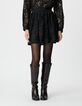 Jupe courte noire tout dentelle Femme-4