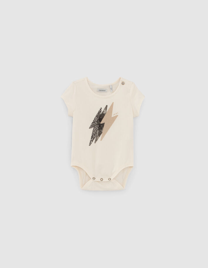 Set zwarte jurk met print en body babymeisjes - IKKS