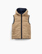 Doudoune réversible navy et beige sans manches garçon -4