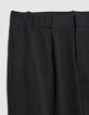 Men's black pleated pants-7