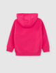Sudadera rosa algod&oacute;n felpa maxi mensaje bordado ni&ntilde;o-3