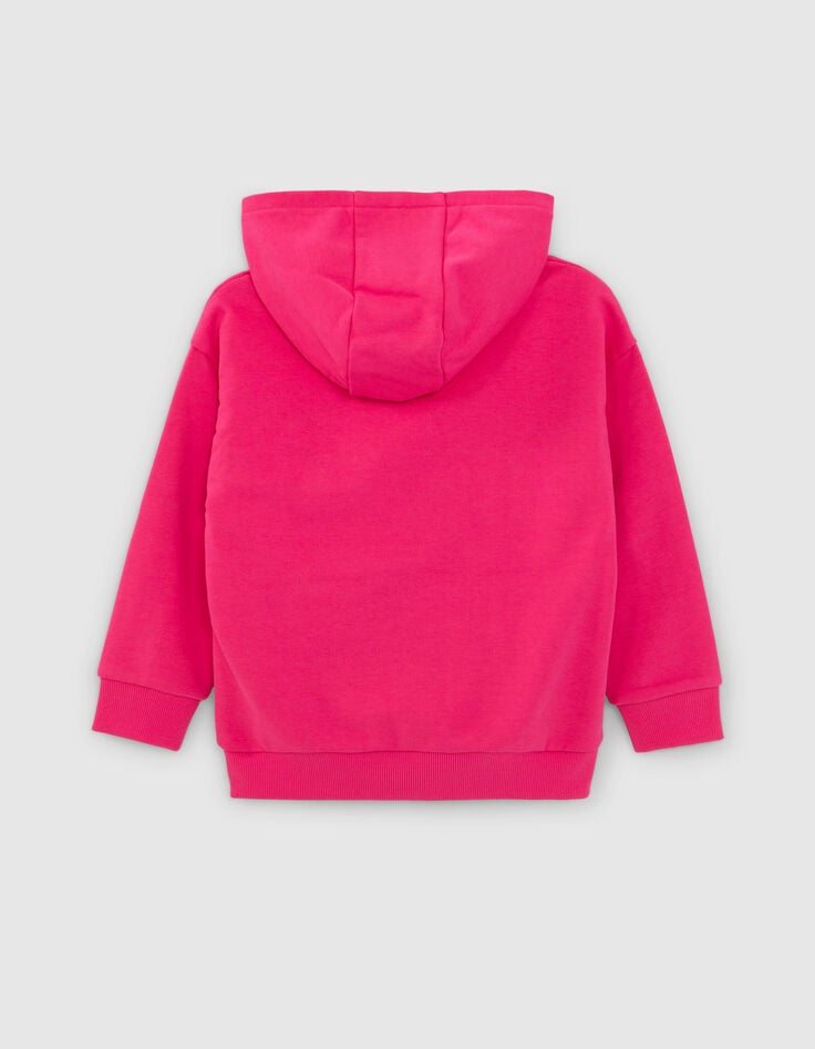 Sudadera rosa algod&oacute;n felpa maxi mensaje bordado ni&ntilde;o-3