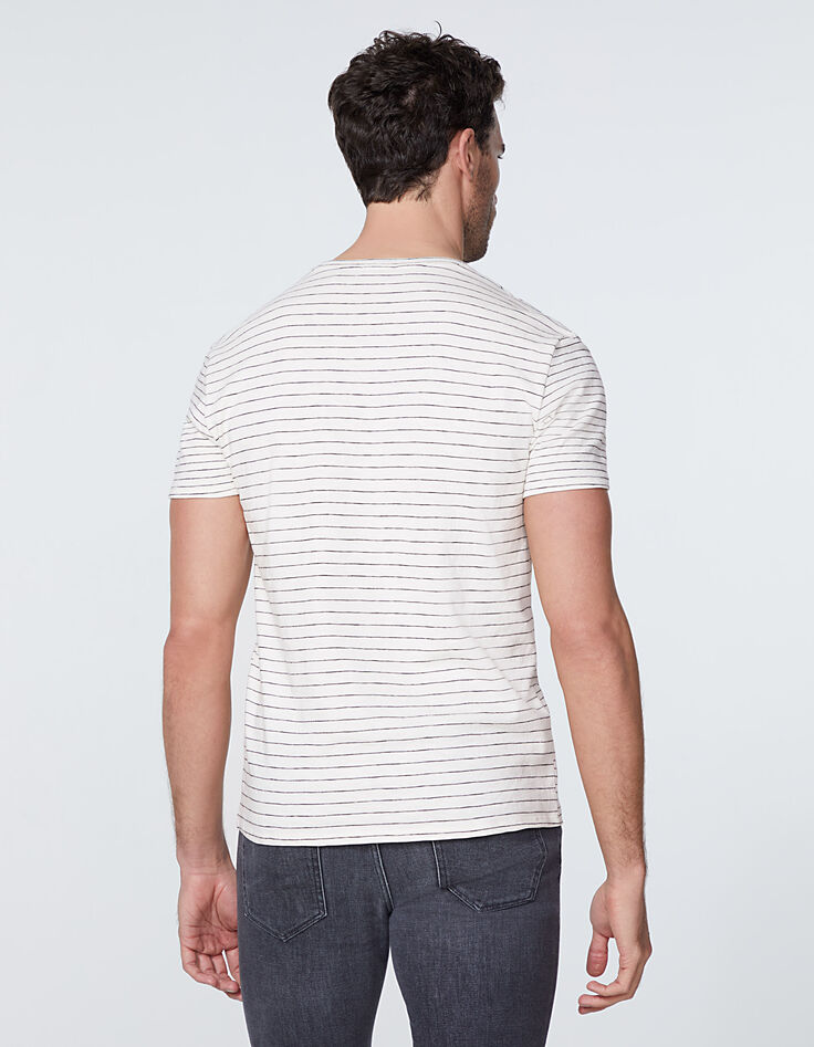 Men’s ivory striped T-shirt with guitar and palm tree-3