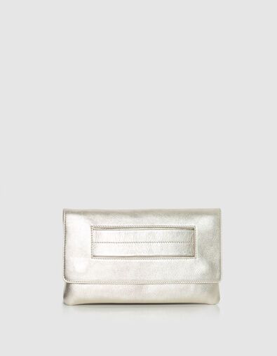 Sac pochette dor&eacute; cuir m&eacute;tallis&eacute; Femme - IKKS