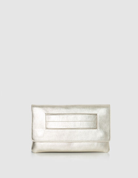 Sac pochette dor&eacute; cuir m&eacute;tallis&eacute; Femme - IKKS