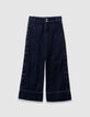 Jean large bleu larges bandes côtés fille-1