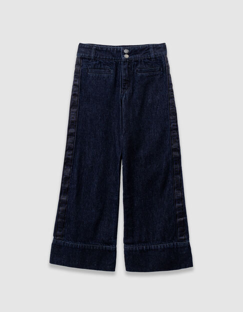 Jean large bleu larges bandes côtés fille - IKKS