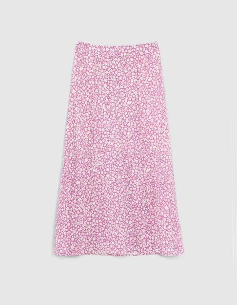 Girls’ violet LENZING™ ECOVERO™ long skirt with daisy print