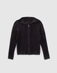 Cardigan noir tricot ajouré fantaisie Femme-1
