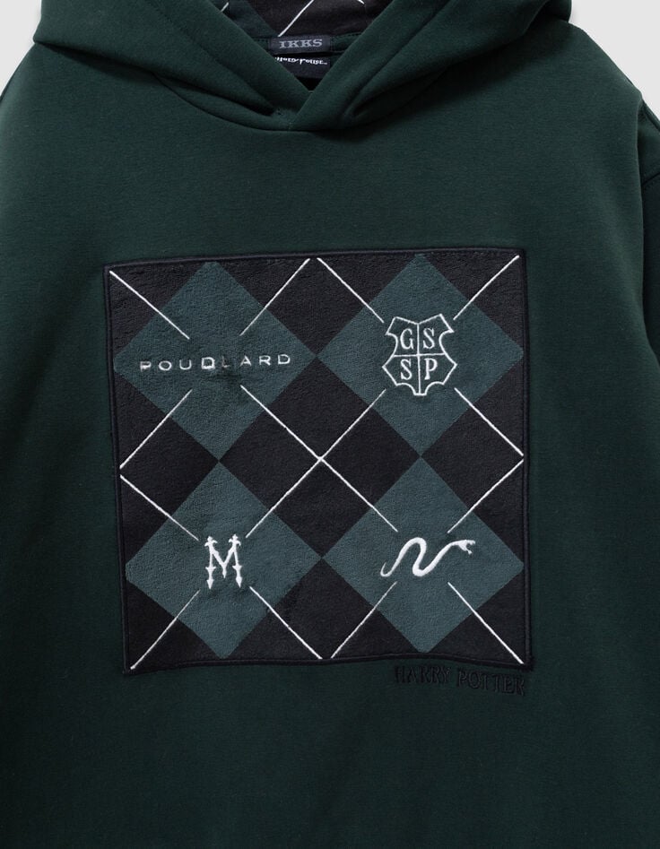 Sudadera verde damero bordado Harry Potter niño-4 Sudadera verde damero bordado Harry Potter niño-4