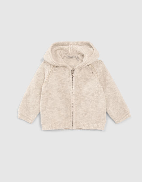 Cremeweiße Strickjacke mit Glitzer für Babymädchen